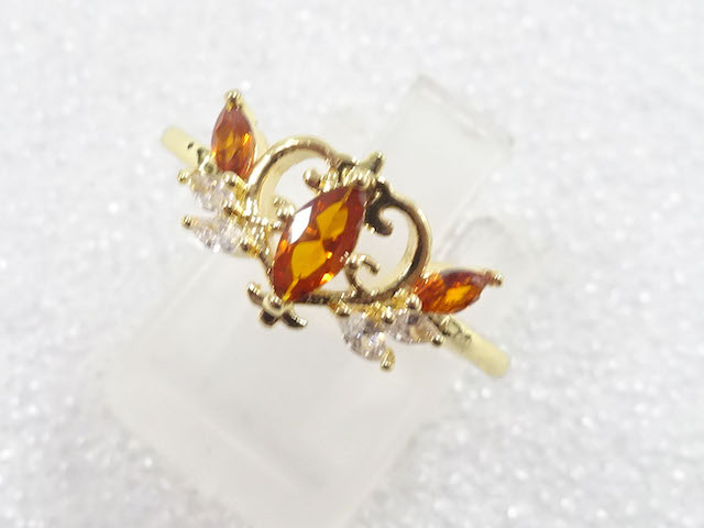 JAPANESE KIMONO / ANTIQUE COLORED STONE RING (SIZE 16)